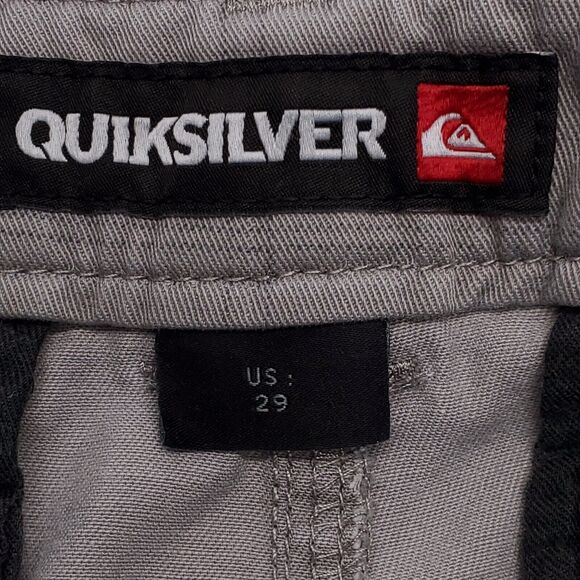 Quicksilver Button Zip Casual Chino Medium Wash Shorts Mens Size 29 Gray - Picture 3 of 8